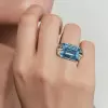 14ct Emerald Cut Aquamarine Vintage Cocktail Ring