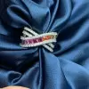 Pincess Cut Multicolor Sapphire Rainbow Cocktail Ring