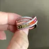 Pincess Cut Multicolor Sapphire Rainbow Cocktail Ring