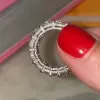 6ctw Round/Emerald Cut Classic Paved Eternity Ring