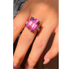 12ct Cushion Cut Fuchsia Pink Sapphire Paved Cocktail Ring