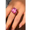 12ct Cushion Cut Fuchsia Pink Sapphire Paved Cocktail Ring