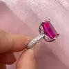 12ct Cushion Cut Fuchsia Pink Sapphire Paved Cocktail Ring