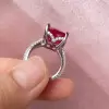 12ct Cushion Cut Fuchsia Pink Sapphire Paved Cocktail Ring