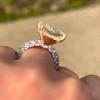 5.6ct Cushion Cut Yellow Sapphire Paved Engagement Ring
