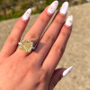 5.6ct Cushion Cut Yellow Sapphire Paved Engagement Ring