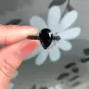 3ct Pear Cut Black Sapphire Three Sided Band Engagement Ring