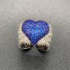 Sapphire Paved Angel Wing Heart Cocktail Ring
