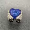Sapphire Paved Angel Wing Heart Cocktail Ring