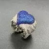 Sapphire Paved Angel Wing Heart Cocktail Ring