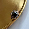 4ct Emerald Cut Black Sapphire Halo Engagement Ring