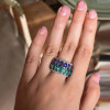 8ctw Oval Cut Emerald and Tanzanite Sapphire Cocktail Ring