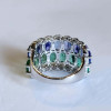 8ctw Oval Cut Emerald and Tanzanite Sapphire Cocktail Ring