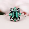 4ct Emerald Cut Emerald Vintage Promise Ring