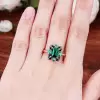 4ct Emerald Cut Emerald Vintage Promise Ring