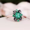 4ct Emerald Cut Emerald Vintage Promise Ring