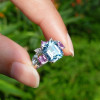6ct Emerald Cut Aquamarine Multicolor Sapphire Wedding Ring Set