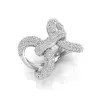 Paved White Sapphire Bold Knot Unisex Ring