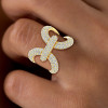 Paved White Sapphire Bold Knot Unisex Ring