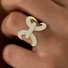 Paved White Sapphire Bold Knot Unisex Ring