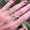 Paved White Sapphire Bold Knot Unisex Ring