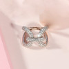 Paved White Sapphire Bold Knot Unisex Ring
