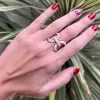 Paved White Sapphire Bold Knot Unisex Ring