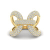Paved White Sapphire Bold Knot Unisex Ring