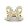 Paved White Sapphire Bold Knot Unisex Ring