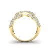 Paved White Sapphire Bold Knot Unisex Ring