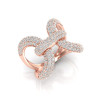 Paved White Sapphire Bold Knot Unisex Ring