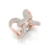 Paved White Sapphire Bold Knot Unisex Ring