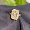8.5ct Emerald Cut White Sapphire Vintage Engagement Ring