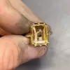 8.5ct Emerald Cut White Sapphire Vintage Engagement Ring