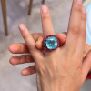 12ct Cushion Cut Paraiba Tourmaline and Ruby Cocktail Ring