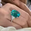 12ct Cushion Cut Green Paraiba Tourmaline Cocktail Ring