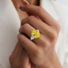 9.3ct Oval Cut Yellow Sapphire Engagement Ring