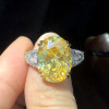 9.3ct Oval Cut Yellow Sapphire Engagement Ring
