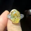 9.3ct Oval Cut Yellow Sapphire Engagement Ring