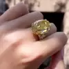 9.3ct Oval Cut Yellow Sapphire Engagement Ring