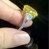 9.3ct Oval Cut Yellow Sapphire Engagement Ring