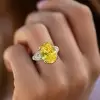 9.3ct Oval Cut Yellow Sapphire Engagement Ring