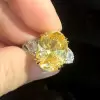 9.3ct Oval Cut Yellow Sapphire Engagement Ring