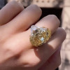 9.3ct Oval Cut Yellow Sapphire Engagement Ring