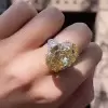 9.3ct Oval Cut Yellow Sapphire Engagement Ring
