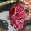 5.8ct Oval Cut Ruby Allover Paved Vintage Cocktail Ring