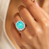 9.3ct Oval Cut Paraiba Tourmaline Halo Cocktail Ring