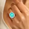 9.3ct Oval Cut Paraiba Tourmaline Halo Cocktail Ring