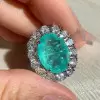 9.3ct Oval Cut Paraiba Tourmaline Halo Cocktail Ring