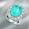 9.3ct Oval Cut Paraiba Tourmaline Halo Cocktail Ring